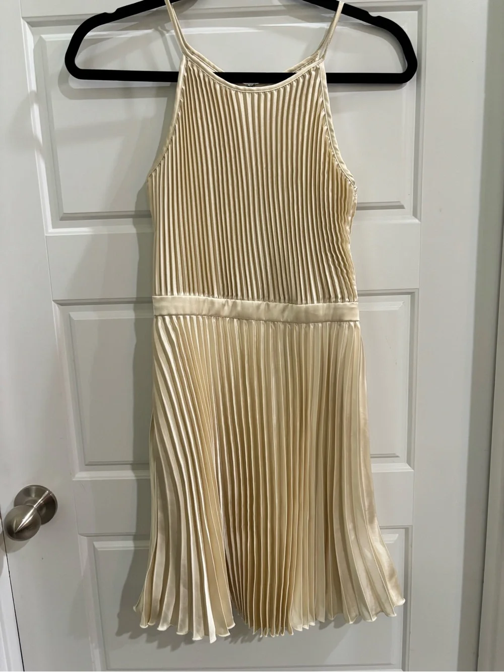 Abercrombie kids Cream Satin Spaghetti Strap Dress